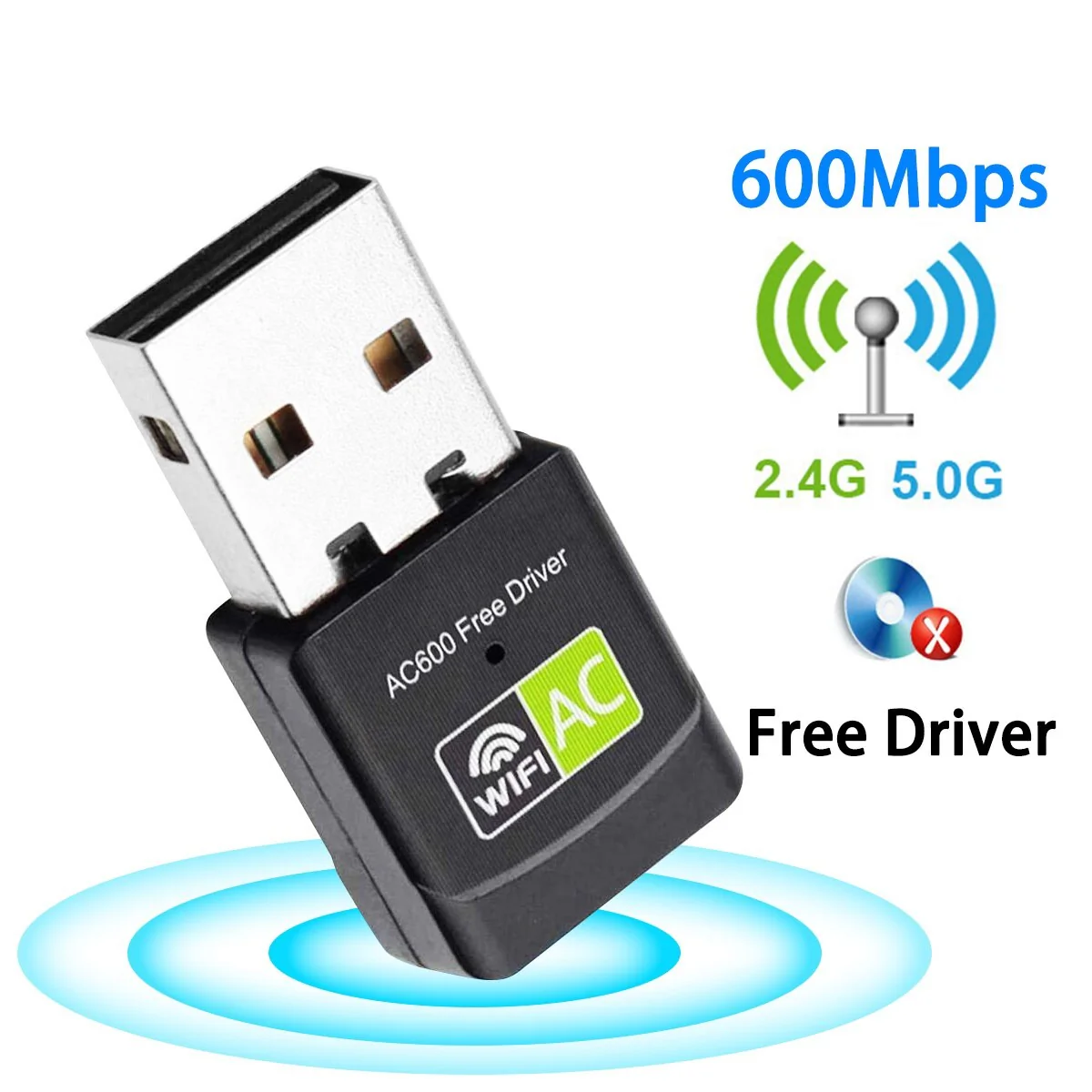ADAPTADOR USB WIFI 600 MBPS DUAL BANB FREE DRIVER