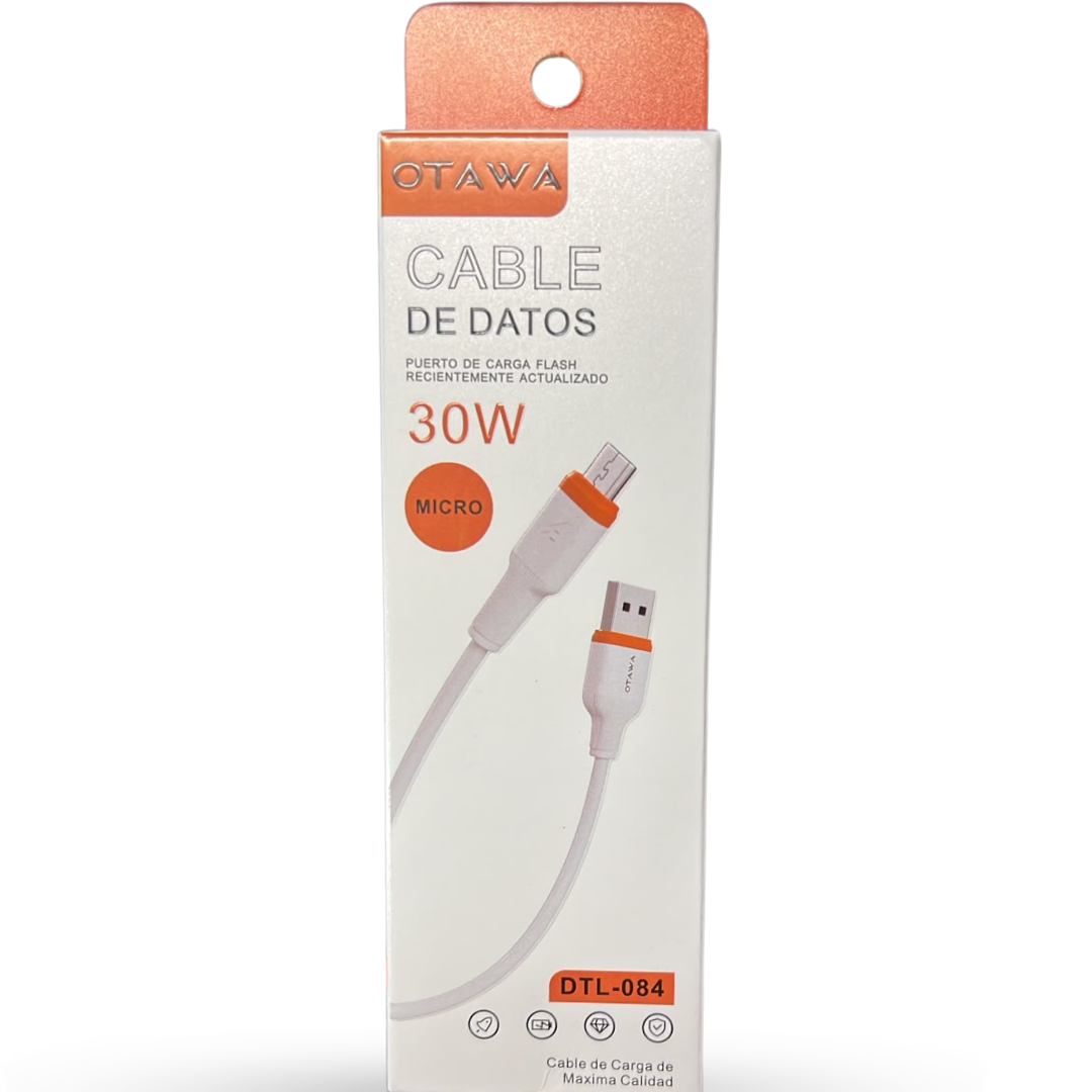 DTL-084 CABLE 30W USB A MICRO 1MT OTAWA