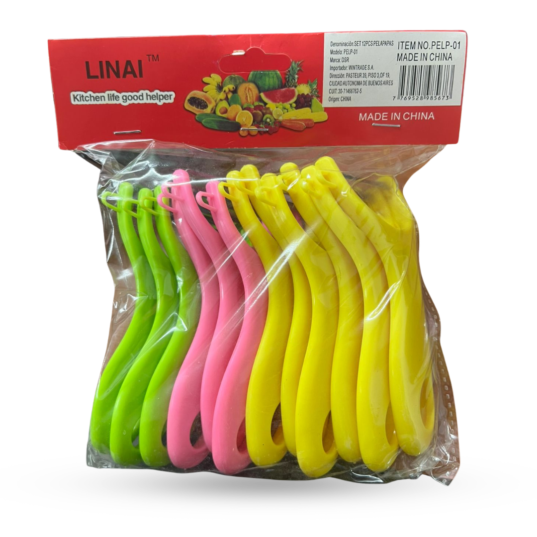 PELP-01 PELAPAPAS PLASTICOS DE COLORES X12 BABAJI