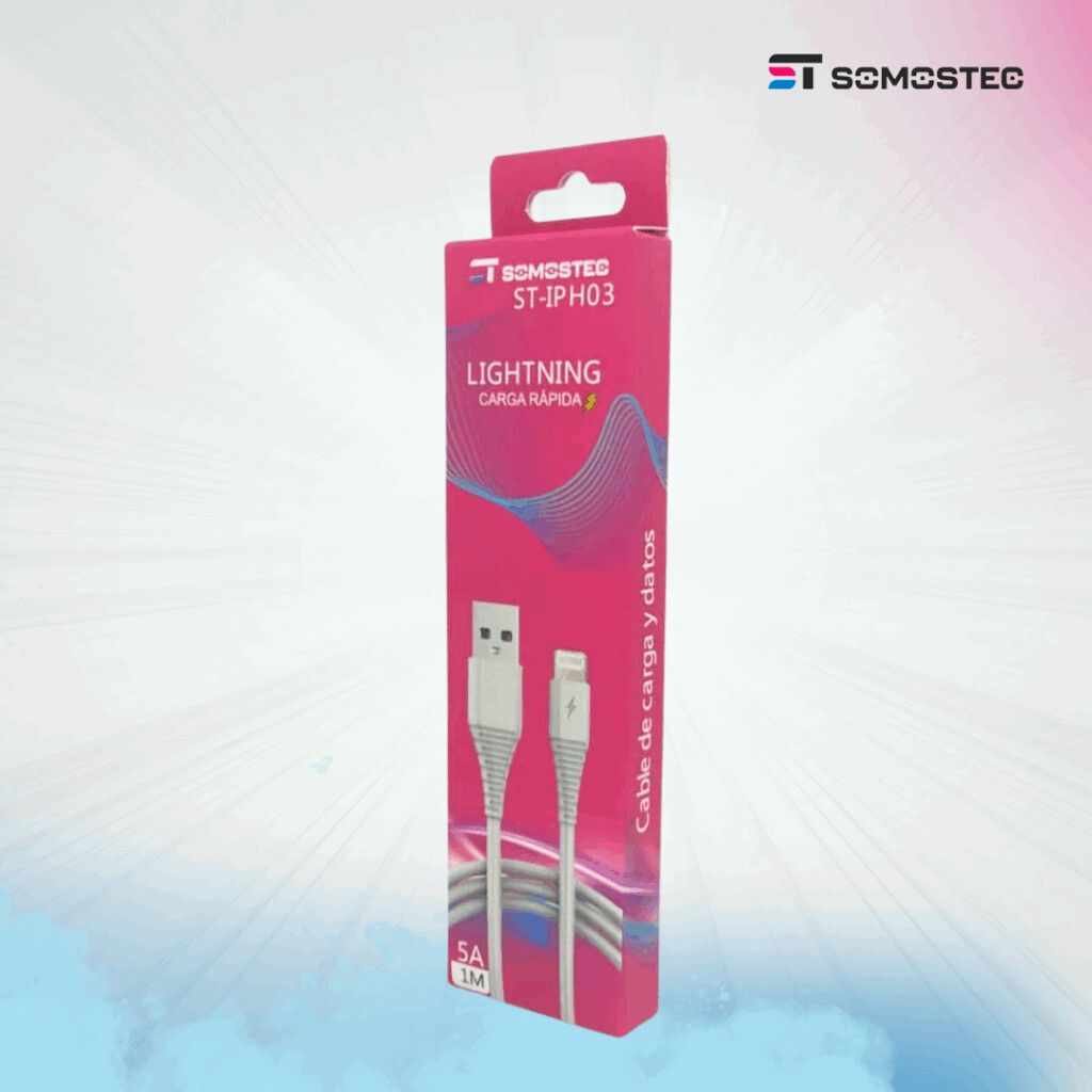 ST-IPH03 CABLE USB A LIGHTHING 5A 1M SOMOSTEC