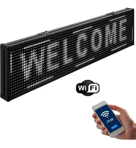 SV-1020B CARTEL LED BLANCO PROGRAMABLE WIFI 20X100