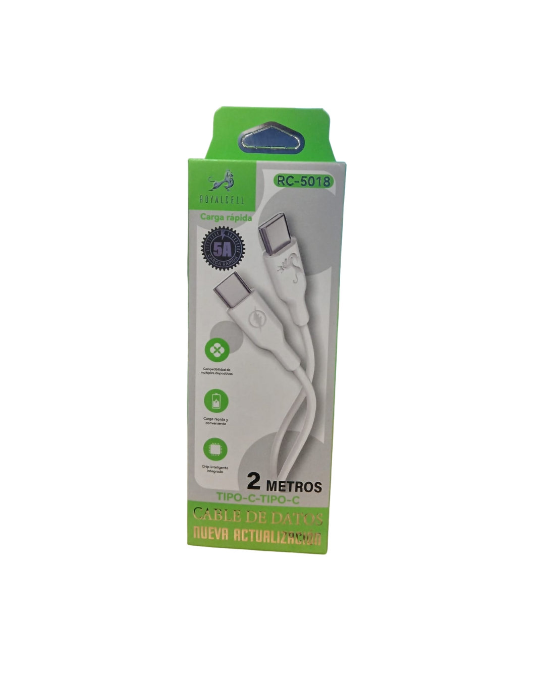 RC-5018 CABLE ROYALCELL 5A C A C 2MT RAPIDA