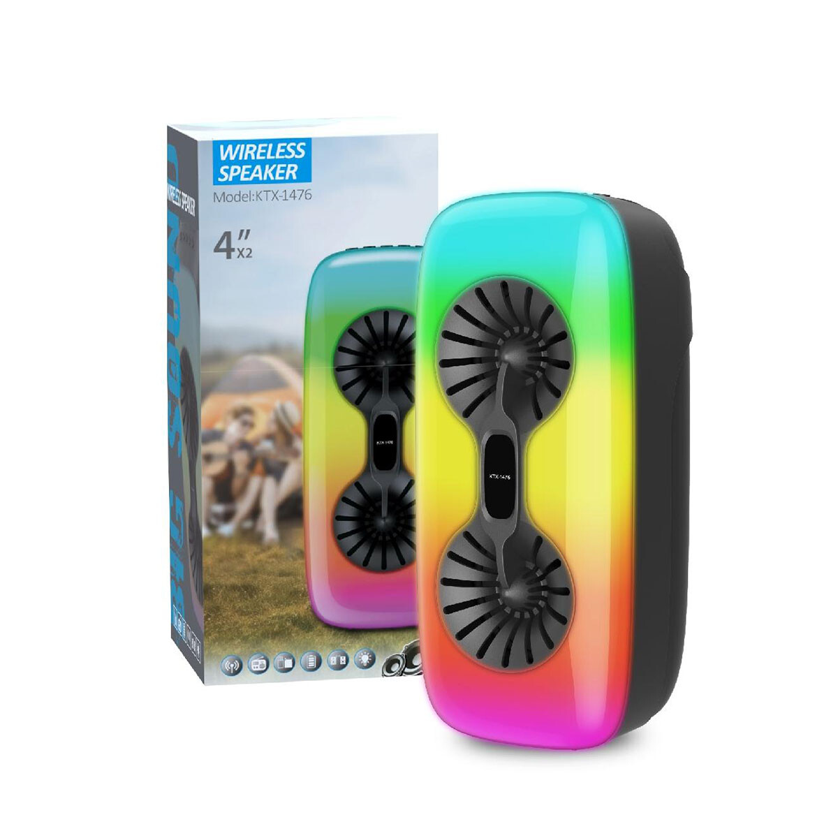 KTX-1476 PARLANTE BLUETOOTH 4"X2 KTX1476