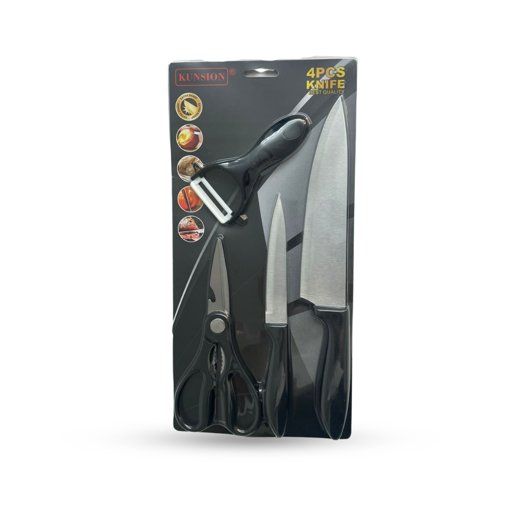 S-2212 SET DE CUCHILLOS 4PCS (PELAPAPA+TIJERA)