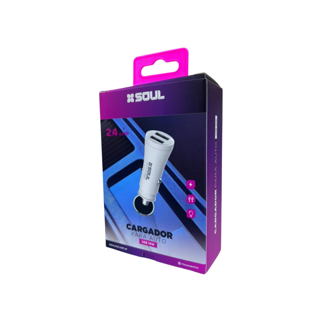 CA-DUSB10W CABEZAL PARA AUTO 2USB 2.4 10W SOUL