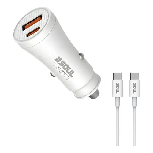 CA-DPD38WT CARGADOR SOUL P/AUTO 38W USB+C TIPO C