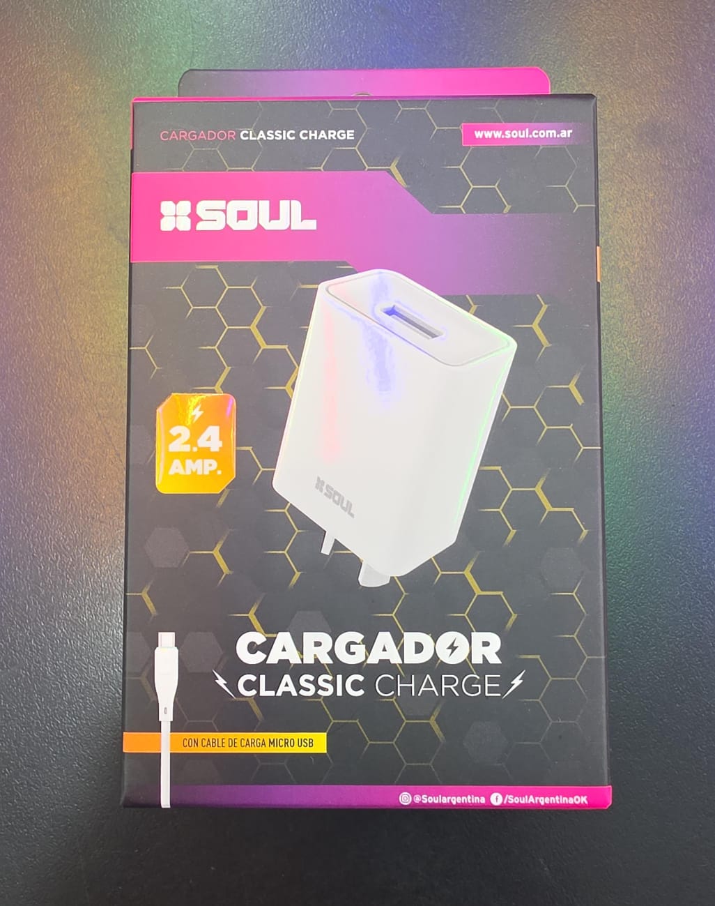 CVQ-CUSBM CARGADOR SOUL 2.4A USB A MICRO 1MT