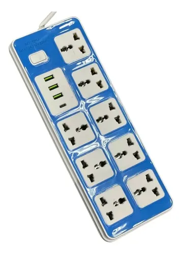 808USB ZAPATILLA ALARGUE 8 ENCHUFES+3 USB+1 C