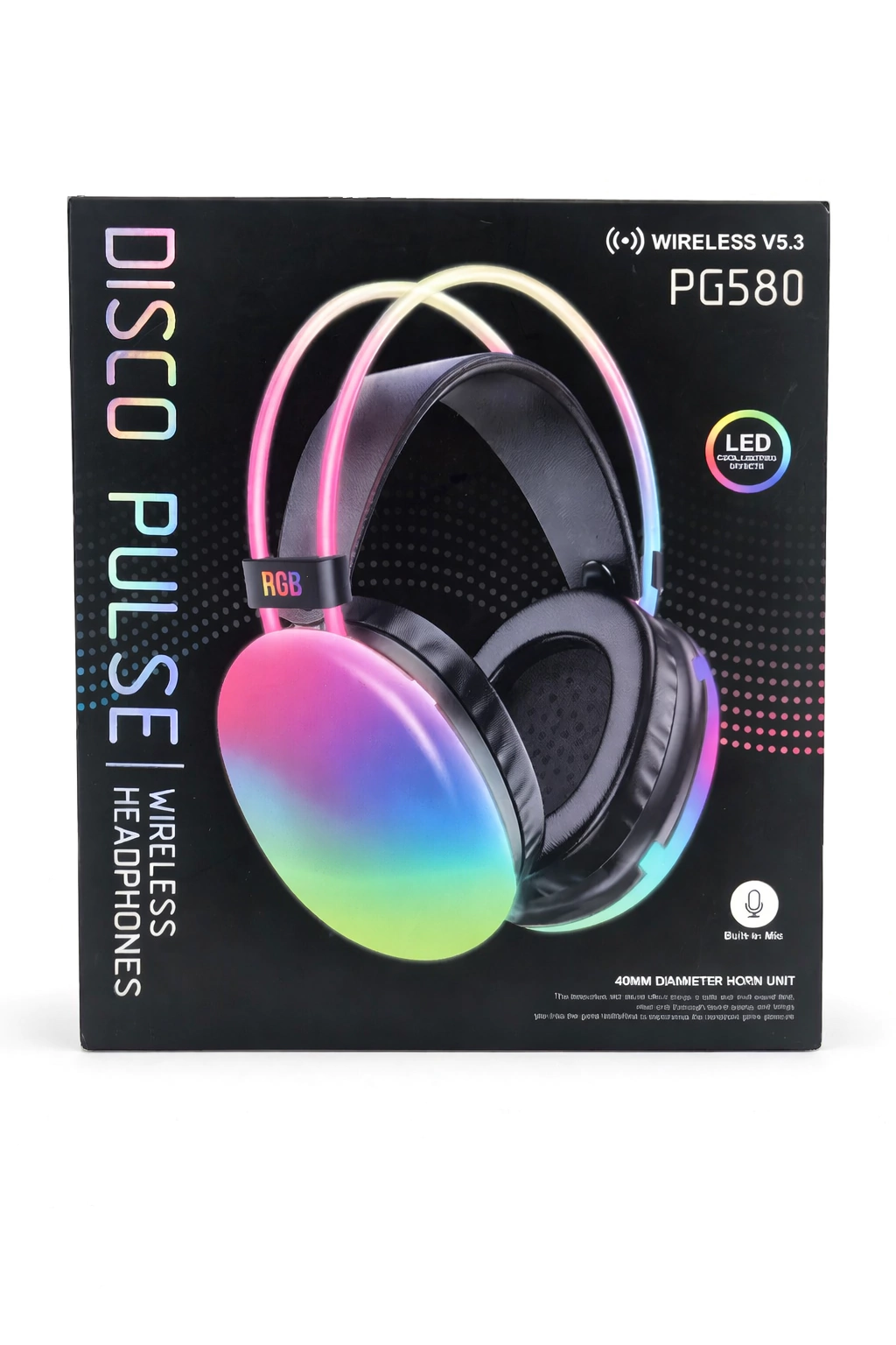 PG580 AURICULAR INALAMBRICO RGB C/MICRO