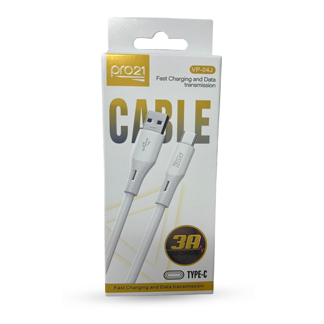VP-04J CABLE PRO21 GOMA 3A USB A C 1MT