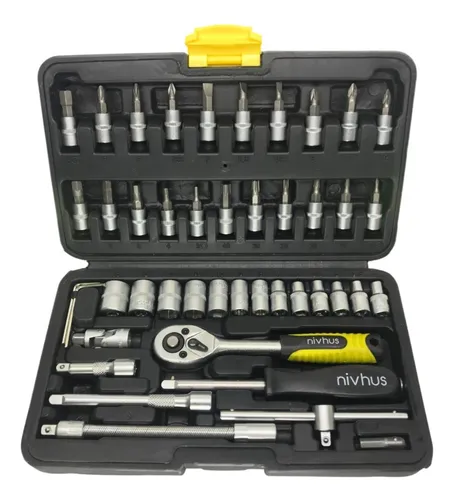 SET DE TUBOS 46PCS ACERO CROMADO NIVHUS