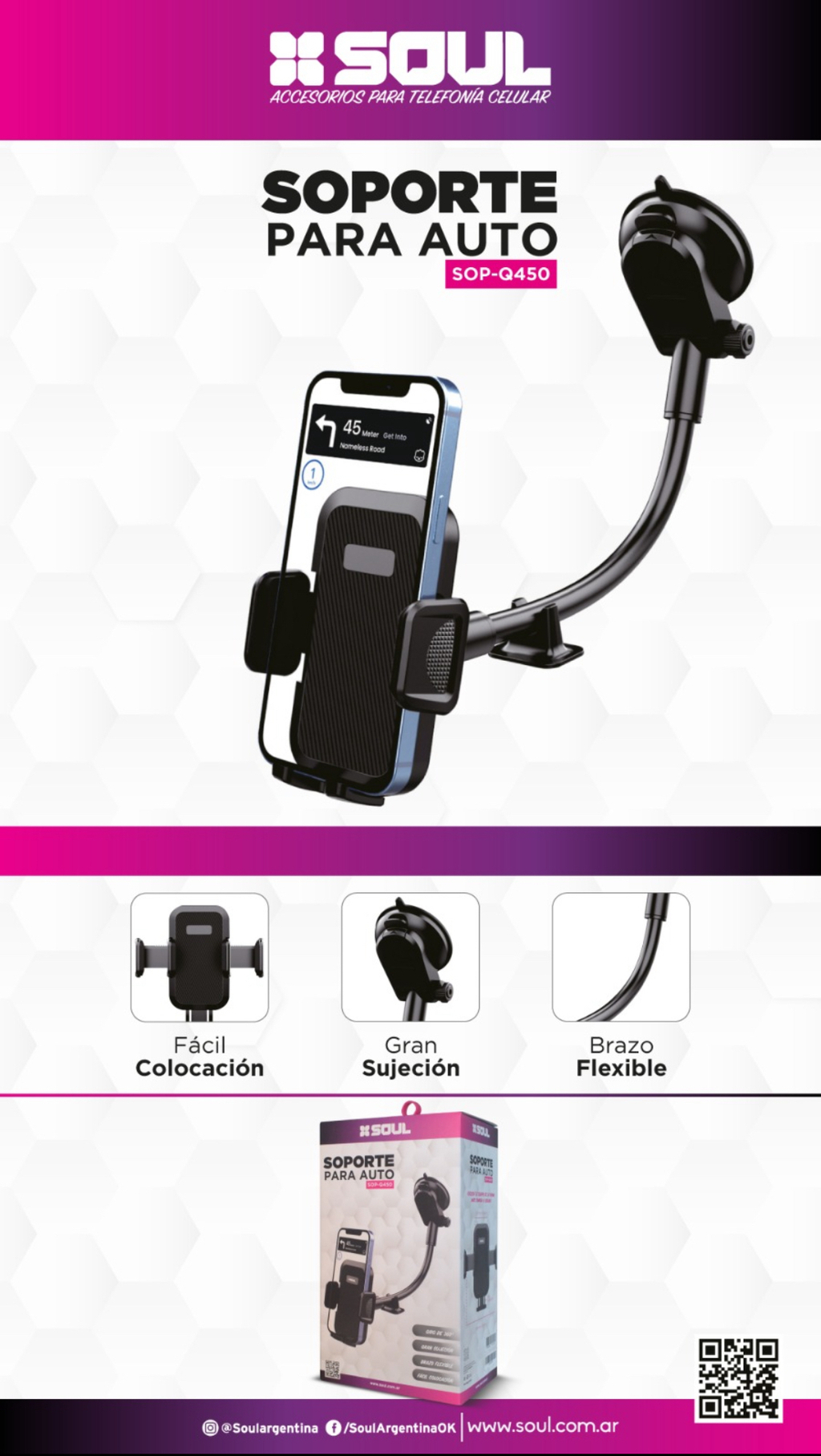 SOP-Q450 SOPORTE P/AUTO GRAVITY SOUL