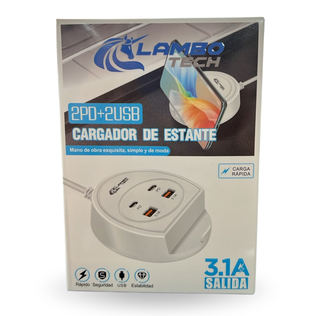 LT-25AL24 CARGADOR DE ESTANTE 3.1A 2USB+2USB-C