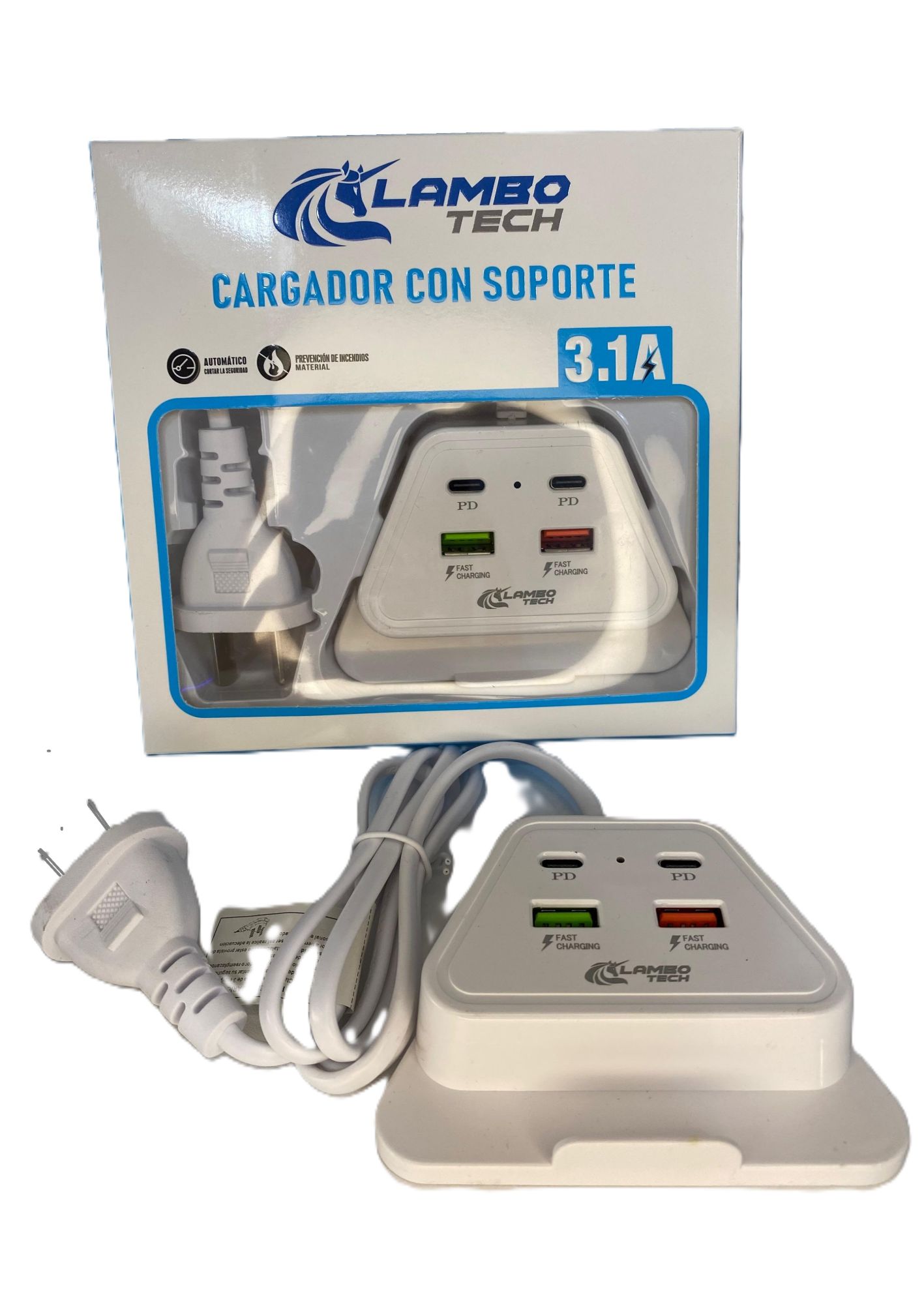 LT-25AL21CARGADOR C/SOPORTE 3.1A 2USB+2USB-C