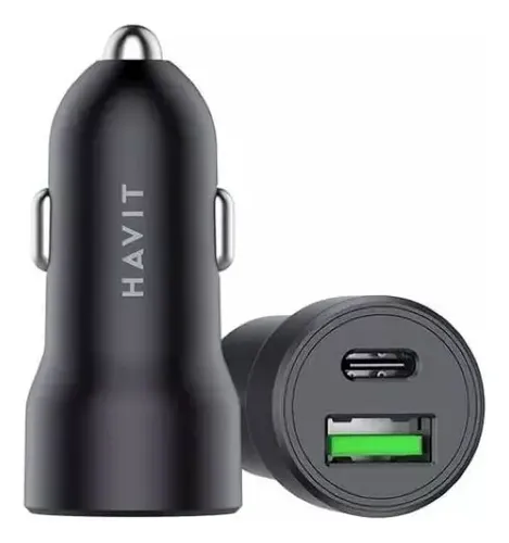 CARGADOR PARA AUTO USB+C 30W CARGA RAPIDA HAVIT