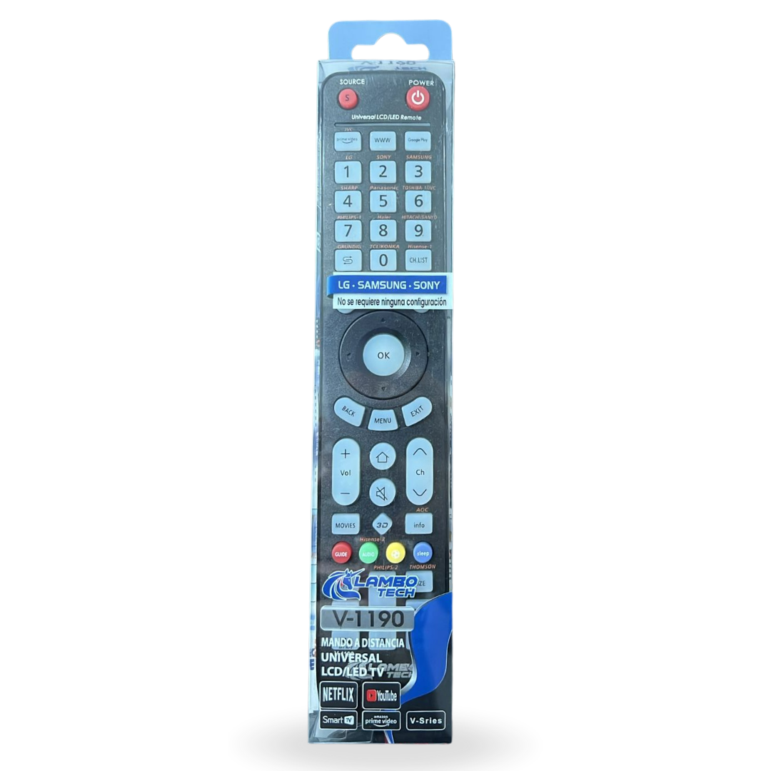 V-1190 CONTROL PARA SMART TV UNIVERSAL LAMBO TECH