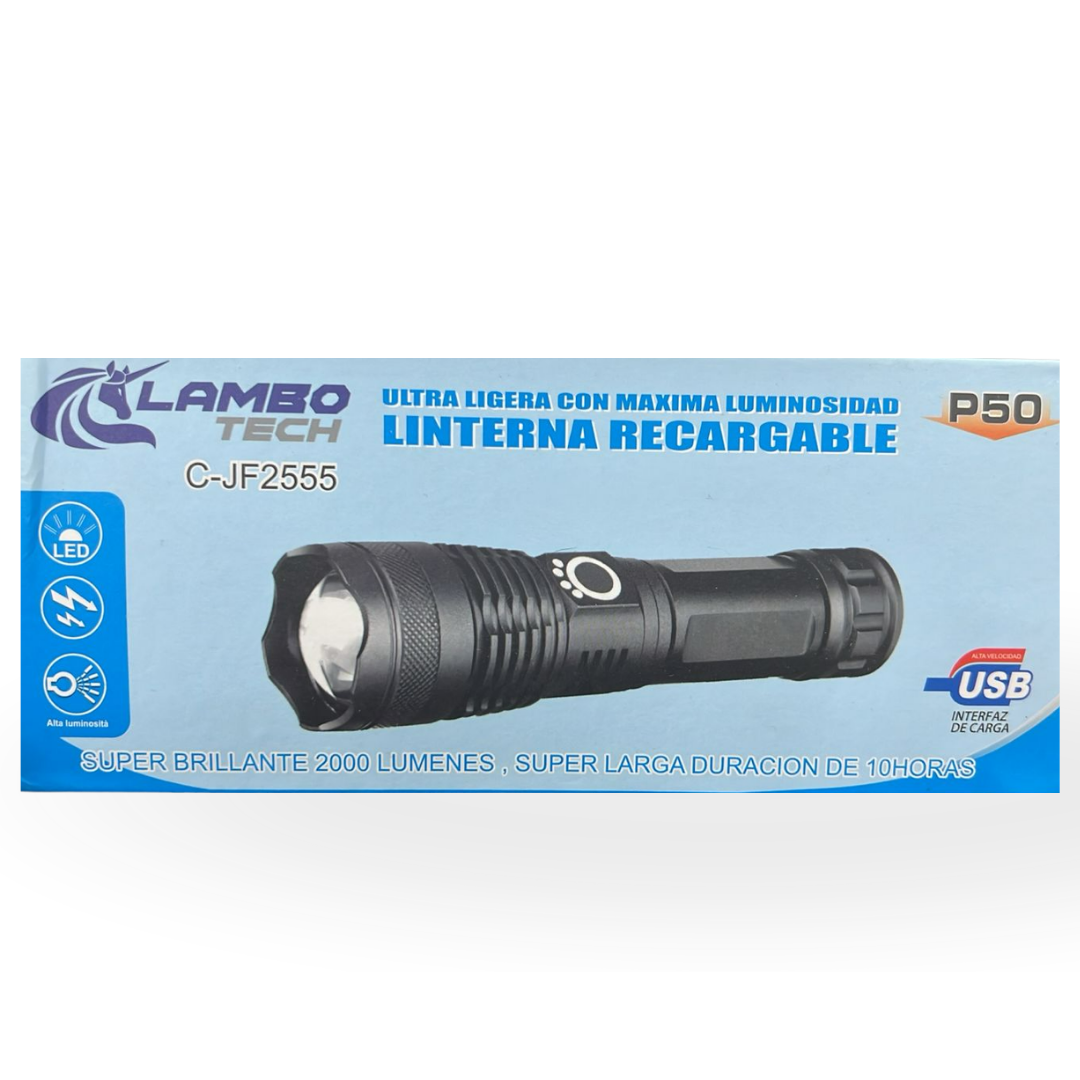 C-JF2555 LINTERNA RECARGABLE P50 10HORAS LAMBO