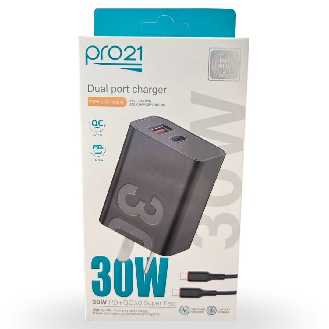 CARGADOR PRO21 30W USB+C C/CABLE C A C