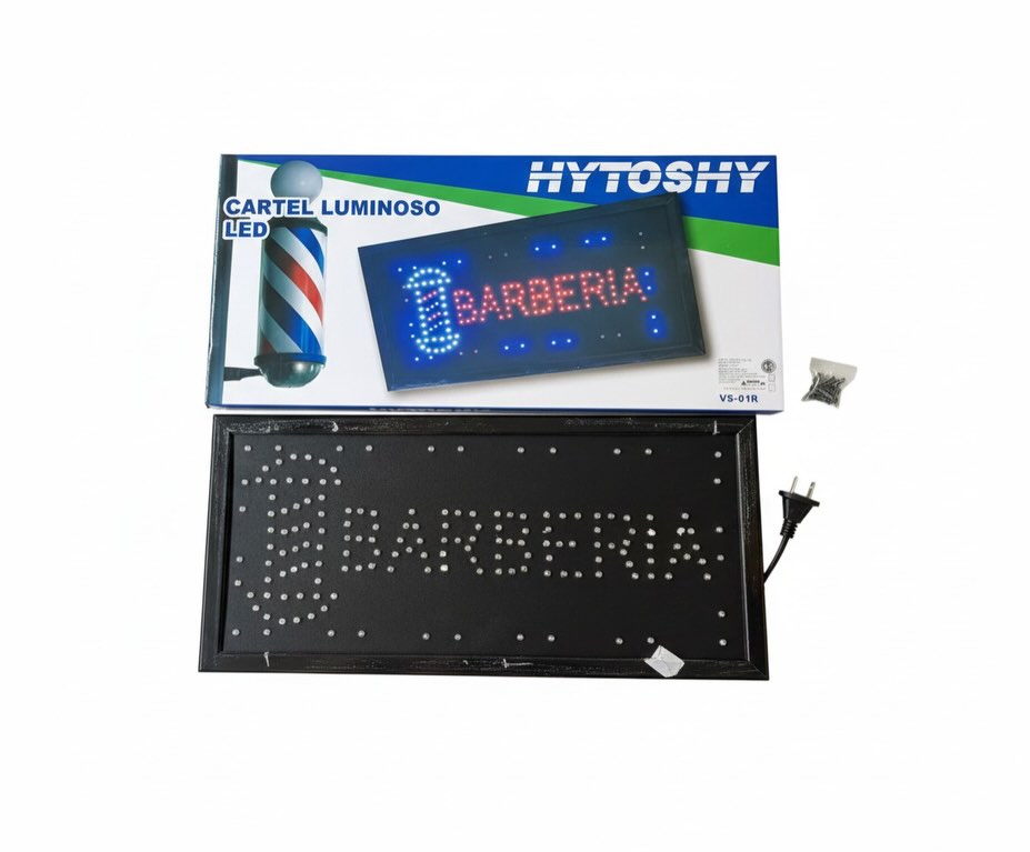 VS-01R CARTEL BARBERIA LUMINOSO LED HYTOSHY
