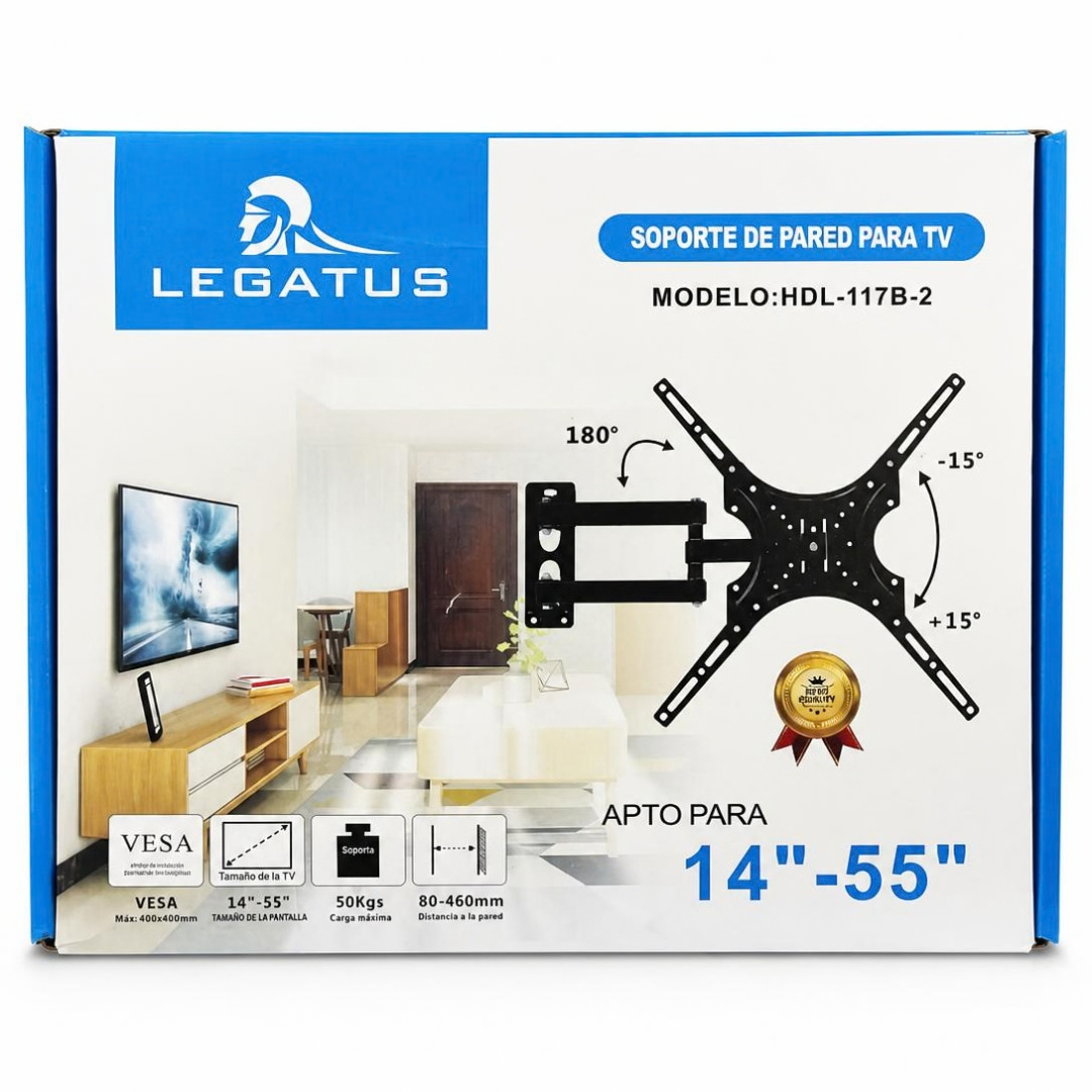 HDL-117B-2 SOPORTE MOVIL CON BRAZO P/TV 14"-55"