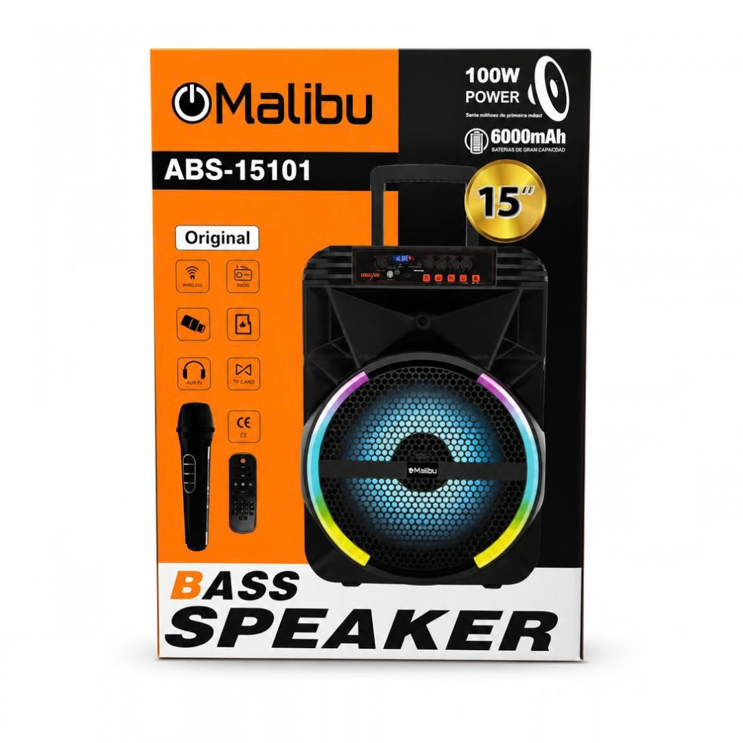 ABS-15101 PARLANTE PORTATIL 15" C/MICRO 100W