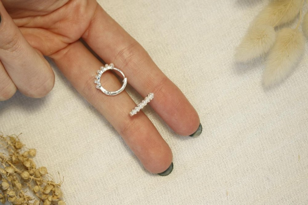 Aros Argolla De Acero Blanco SK4110-PL