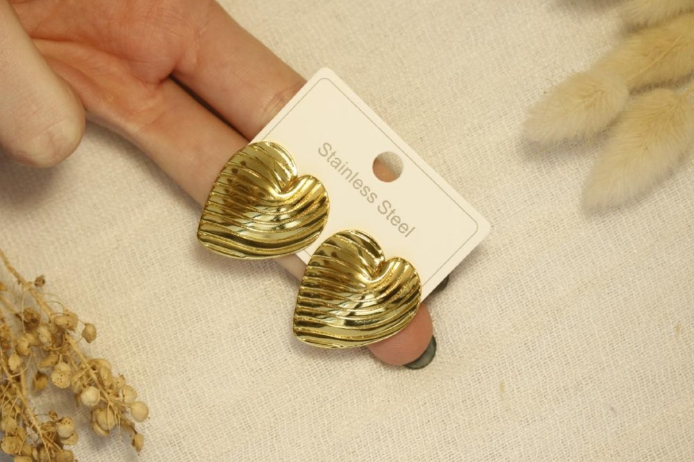 Aros escultóricos Acero Dorado SK308-FOR