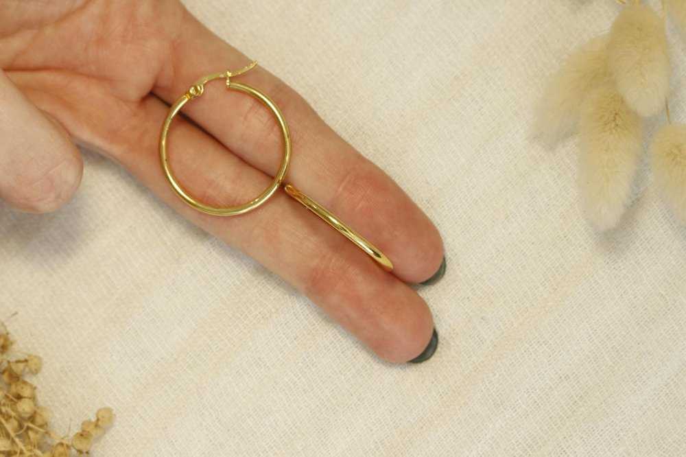 Aros Argolla De Acero Dorado SK579-OR-3CM