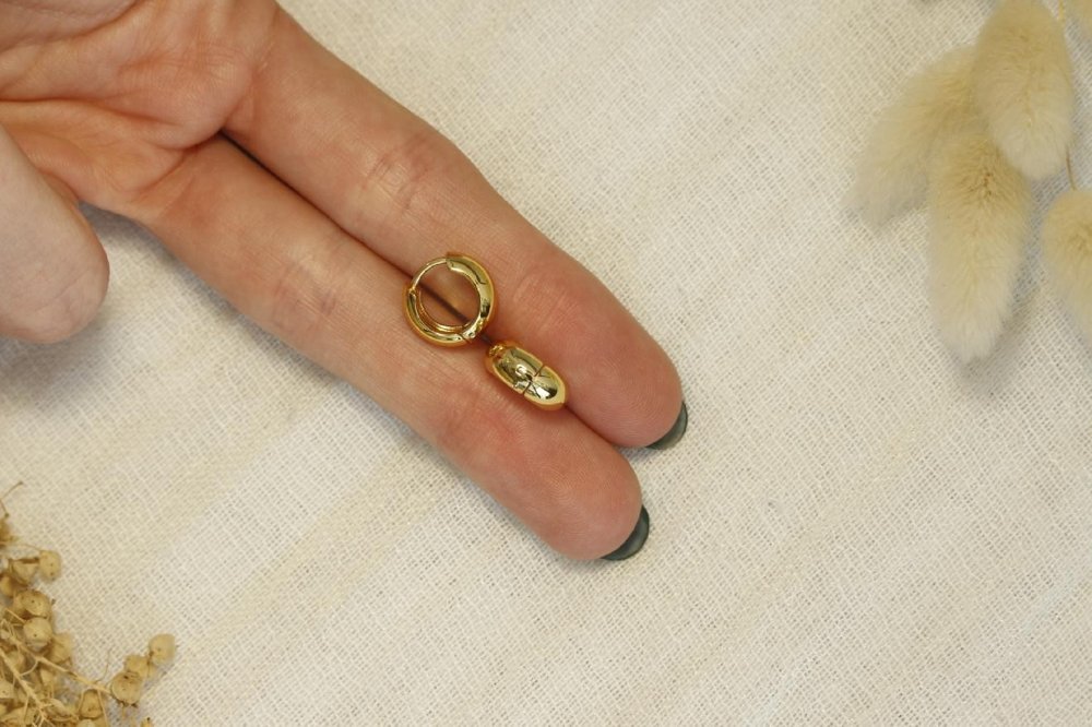 Aros Argolla De Acero Dorado SK363-OR-1.0CM
