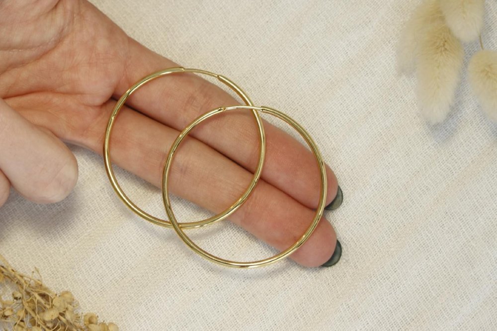 Aros Argolla De Acero Dorado SK447-OR-5CM
