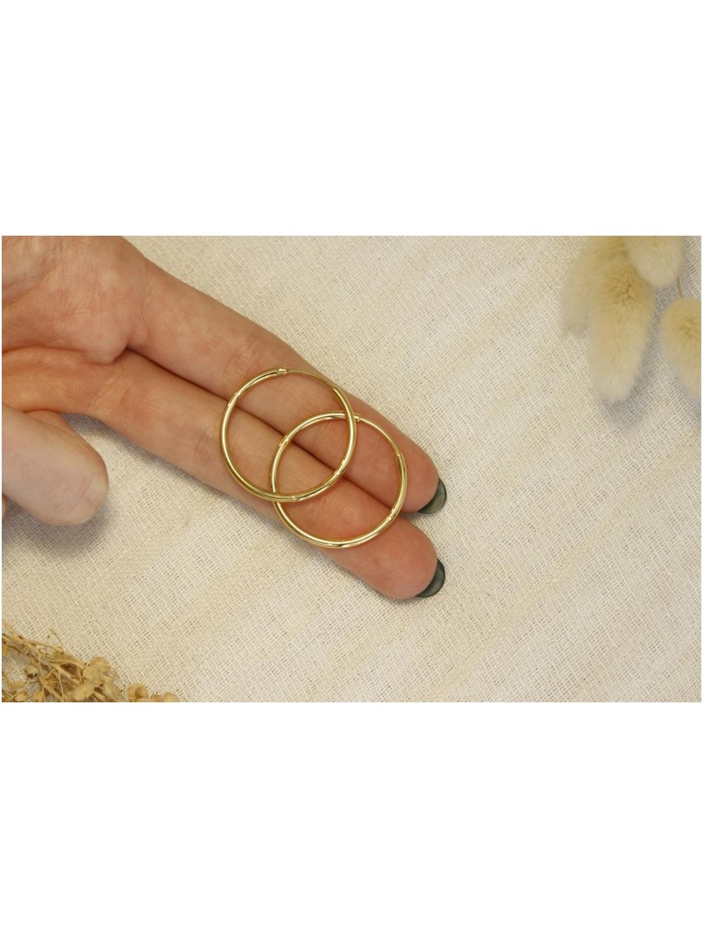 Aros Argolla De Acero Dorado SK441-OR-3CM