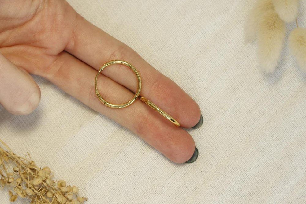 Aros Argolla De Acero Dorado SK435-OR-2CM