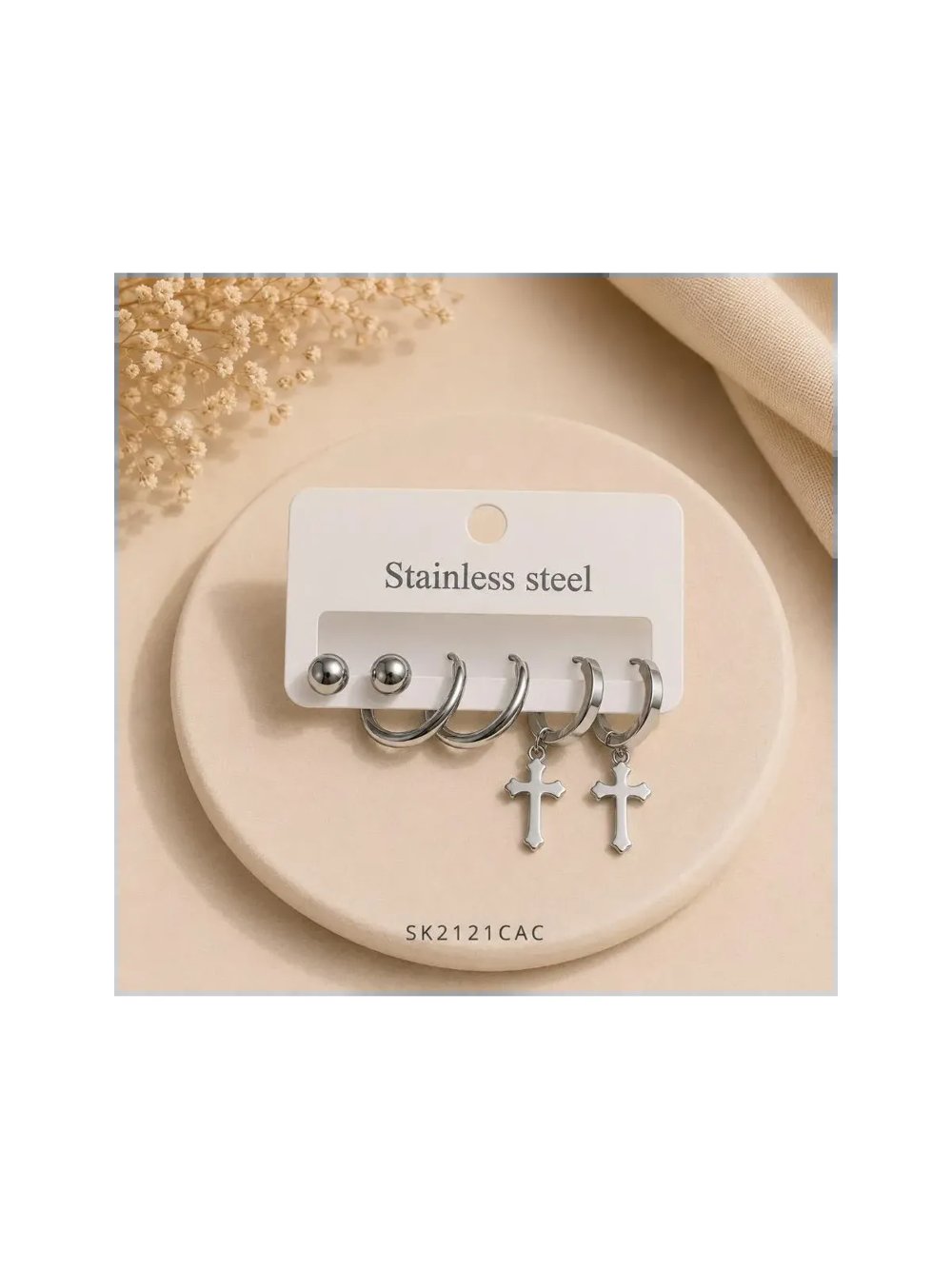 Set Aros CAC Plateado x3 SK2121-CAC