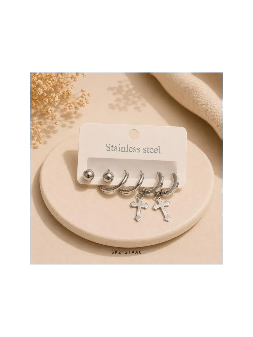 Set Aros AAC Plateado x3 SK2121-AAC