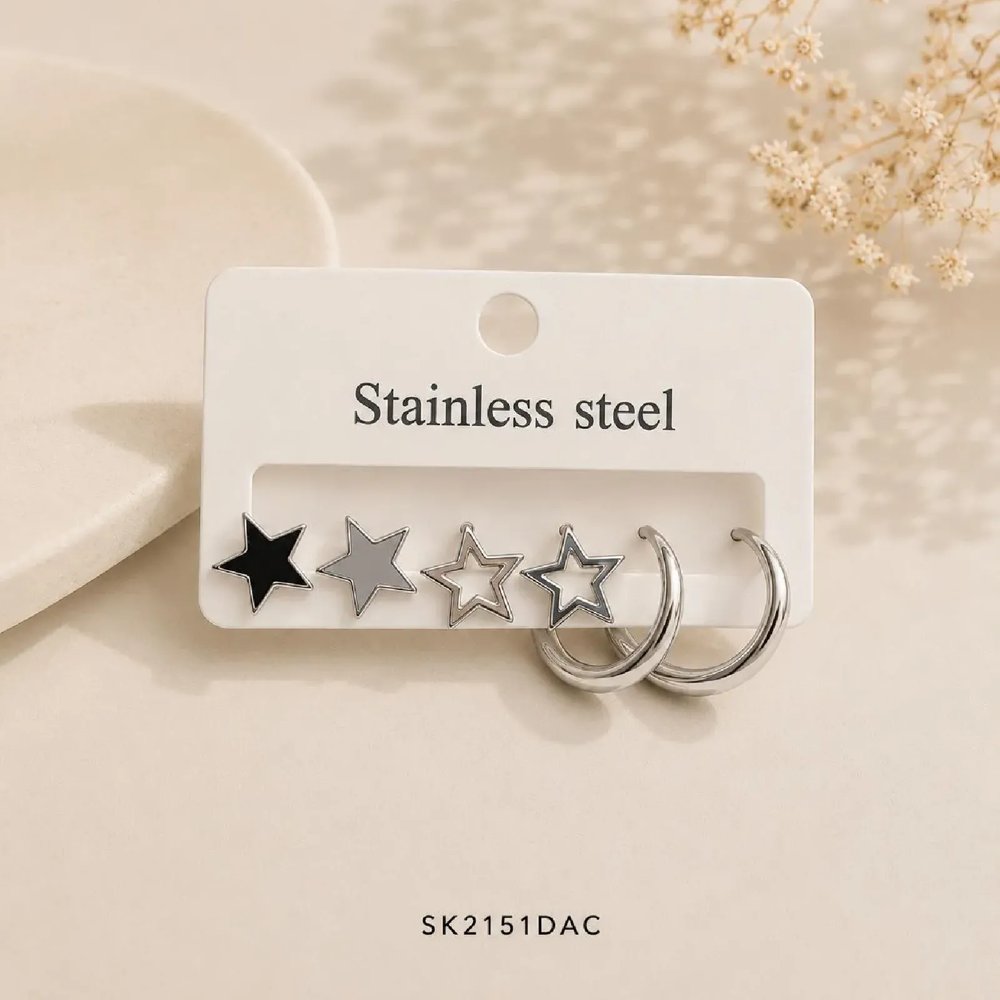 Set Aros ESTRE Plateado x3 SK2151-DAC