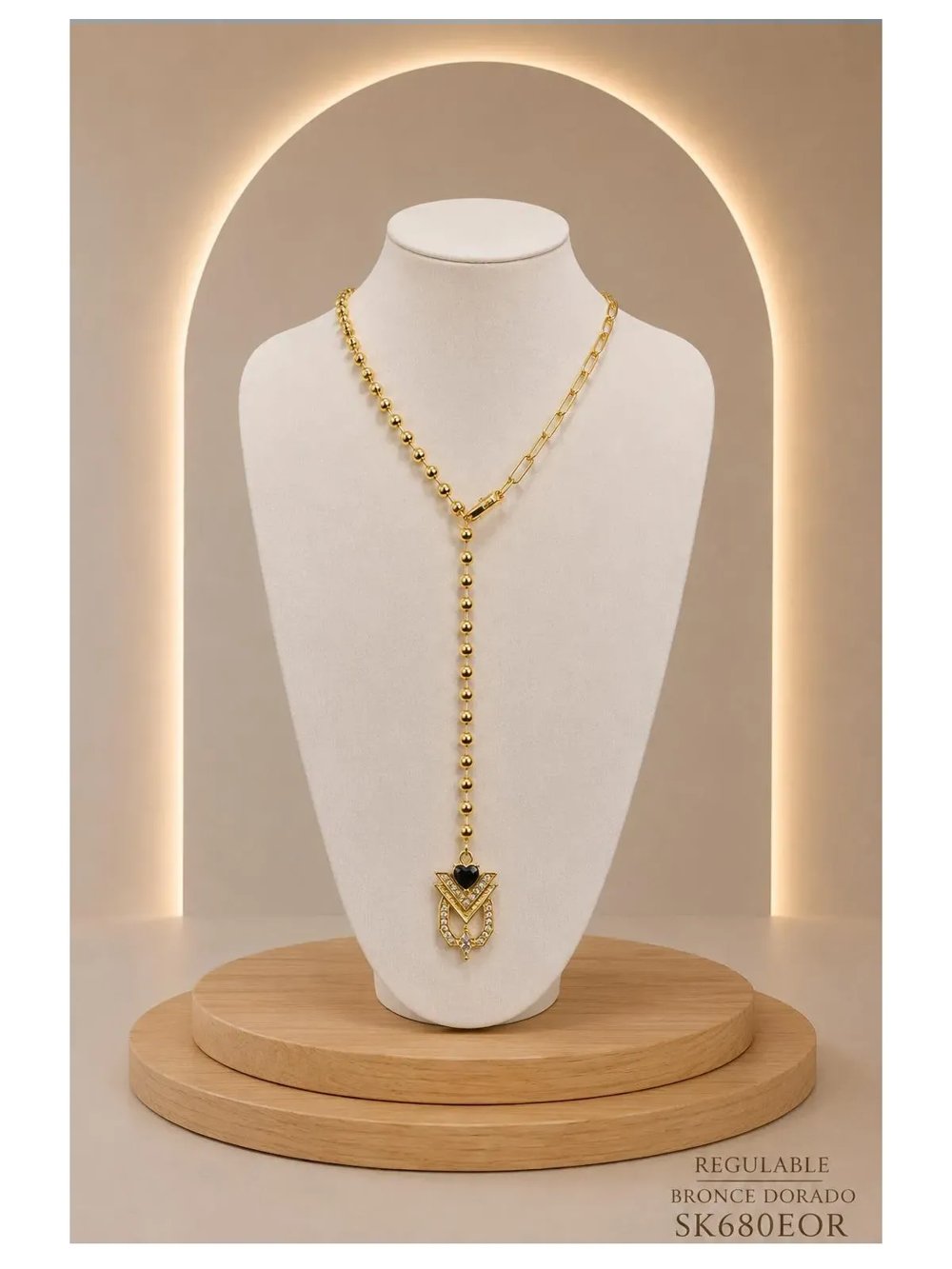 Collar Corbatero Bronce Dorado SK680-EOR-56CM