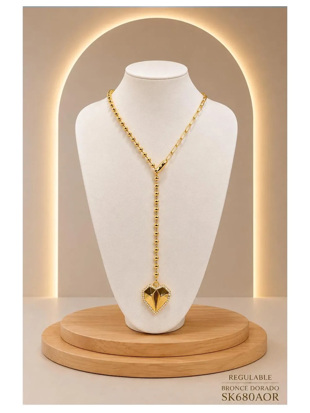 Collar Corbatero Bronce Dorado SK680-AOR-56CM