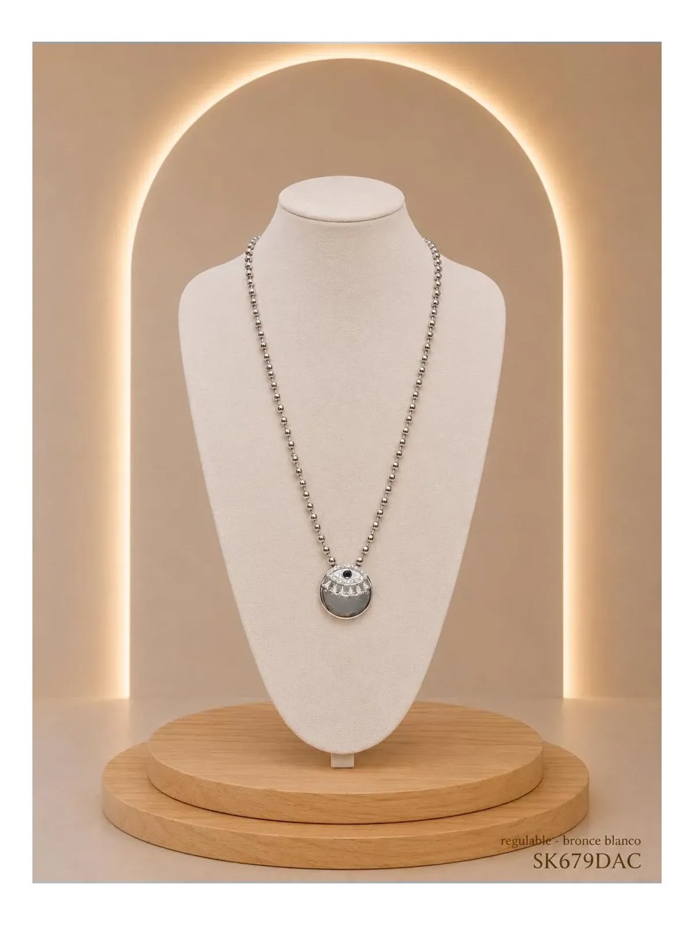 Collar Bronce Plateado SK679-DAC-46+5CM