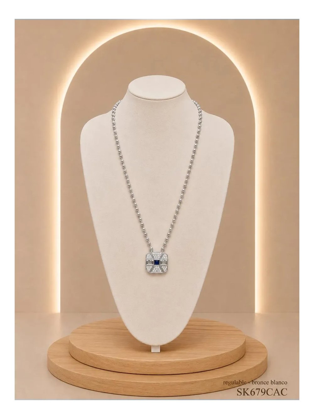 Collar Bronce Plateado SK679-CAC-46.6+5CM