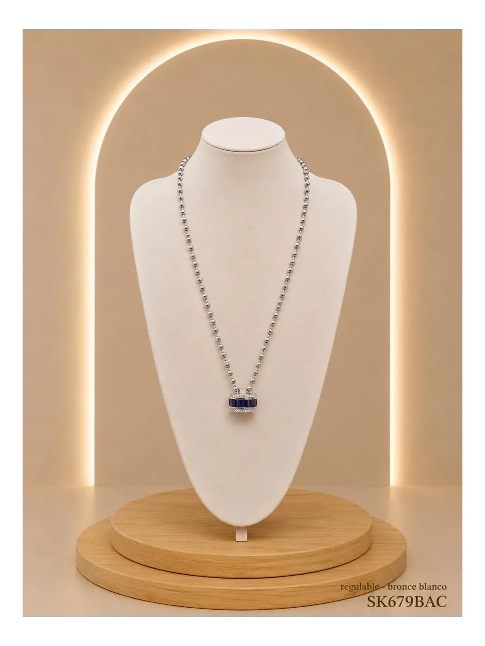 Collar Bronce Plateado SK679-BAC-45.7+5CM