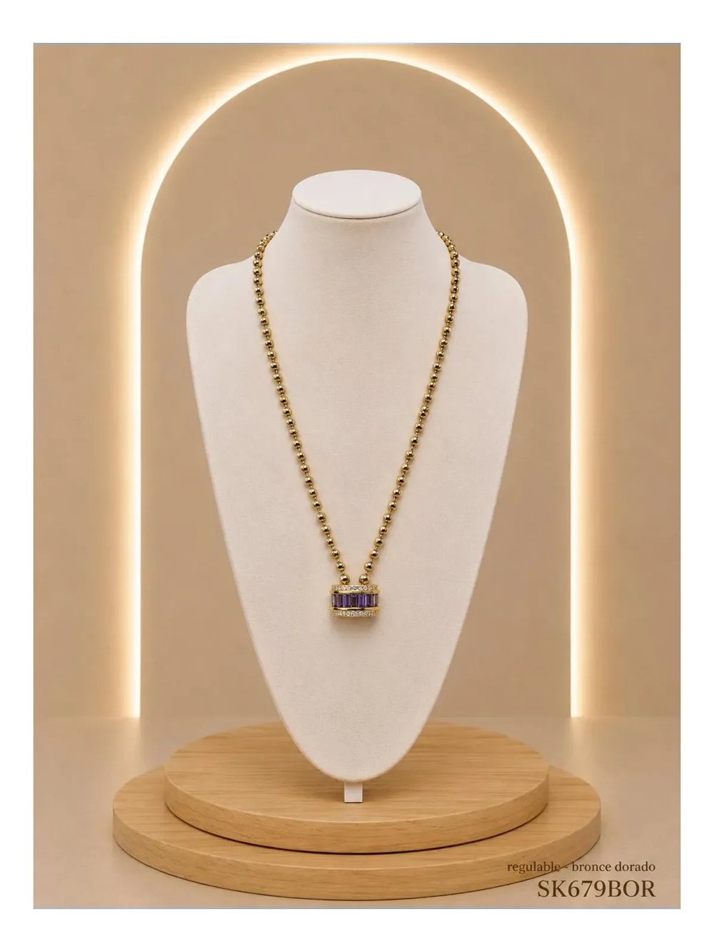 Collar Bronce Dorado SK679-BOR-45.7+5CM