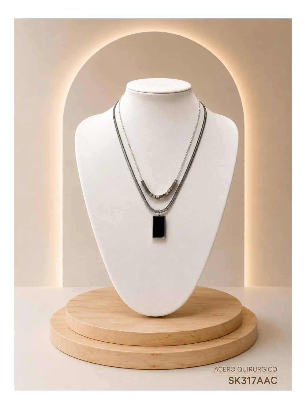 Collar Acero Plateado SK317-AAC