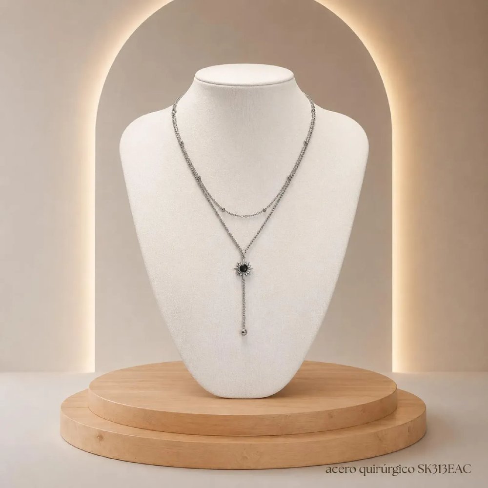 Collar Acero Plateado SK313-EAC-N