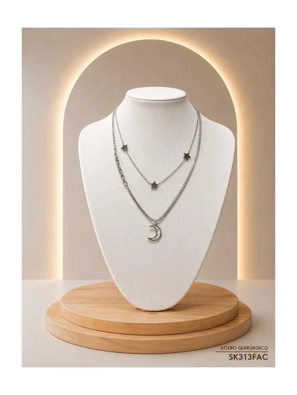 Collar Acero Plateado SK313-FAC
