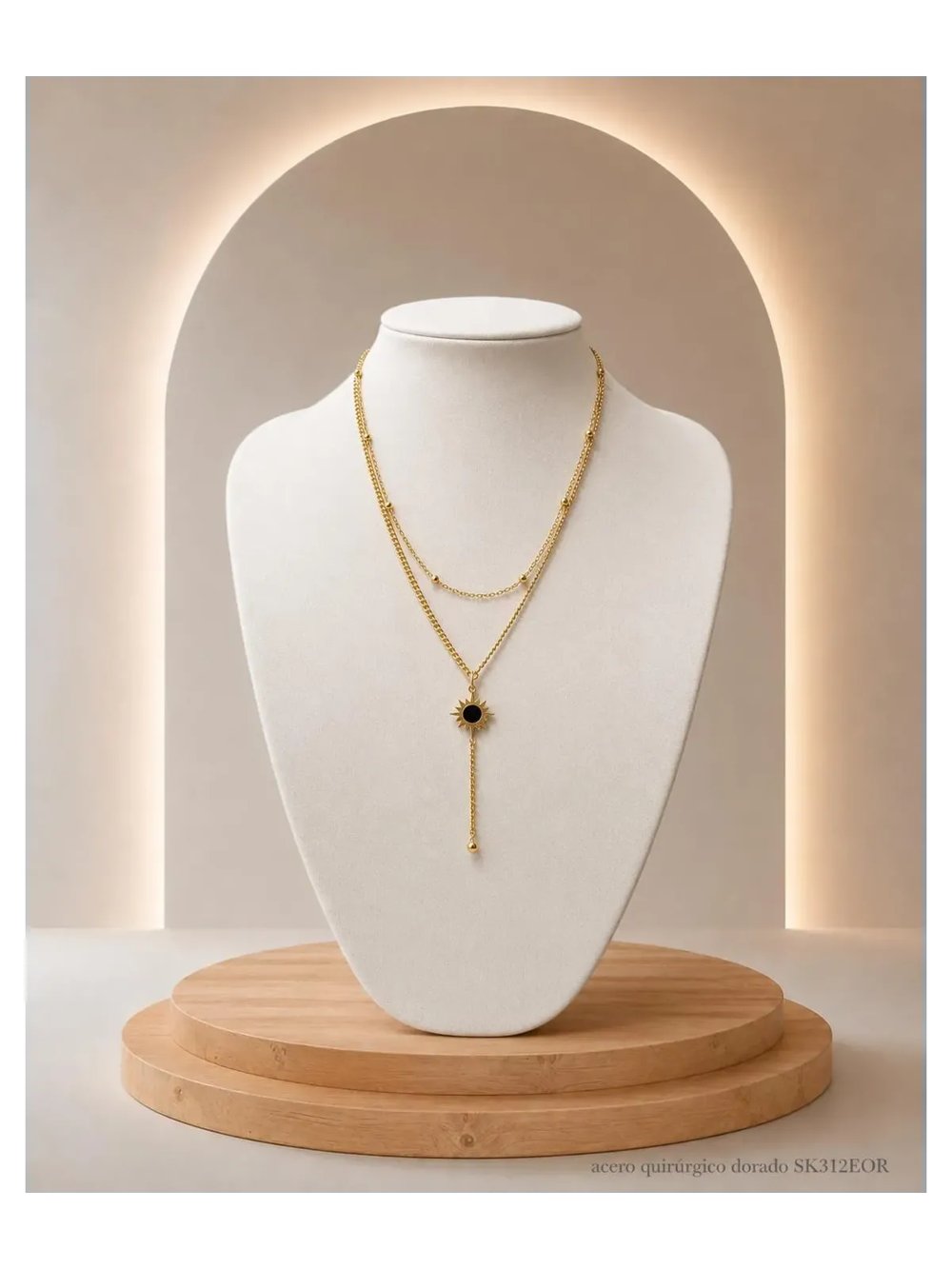 Collar Acero Dorado SK312-EOR-N