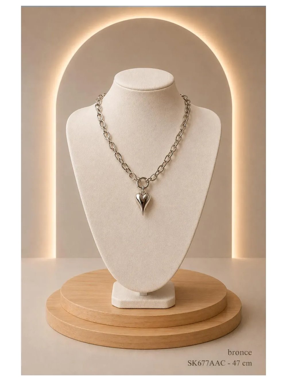 Collar Bronce Plateado SK677-AAC-47CM