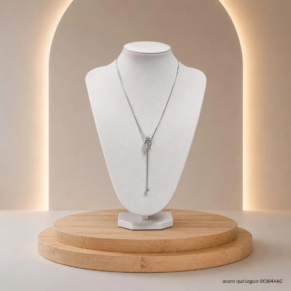 Collar Acero Corbatero Plateado SK304-AAC