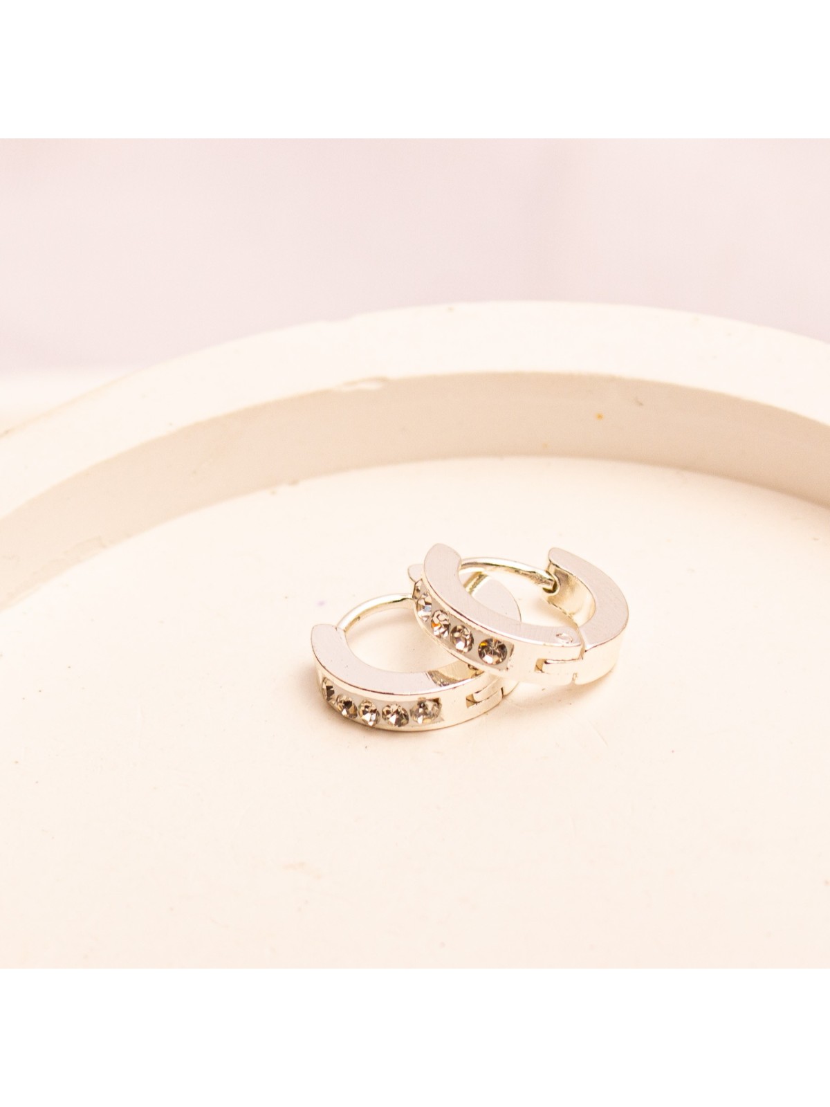 Aros Argolla De Acero Blanco SK530-PL