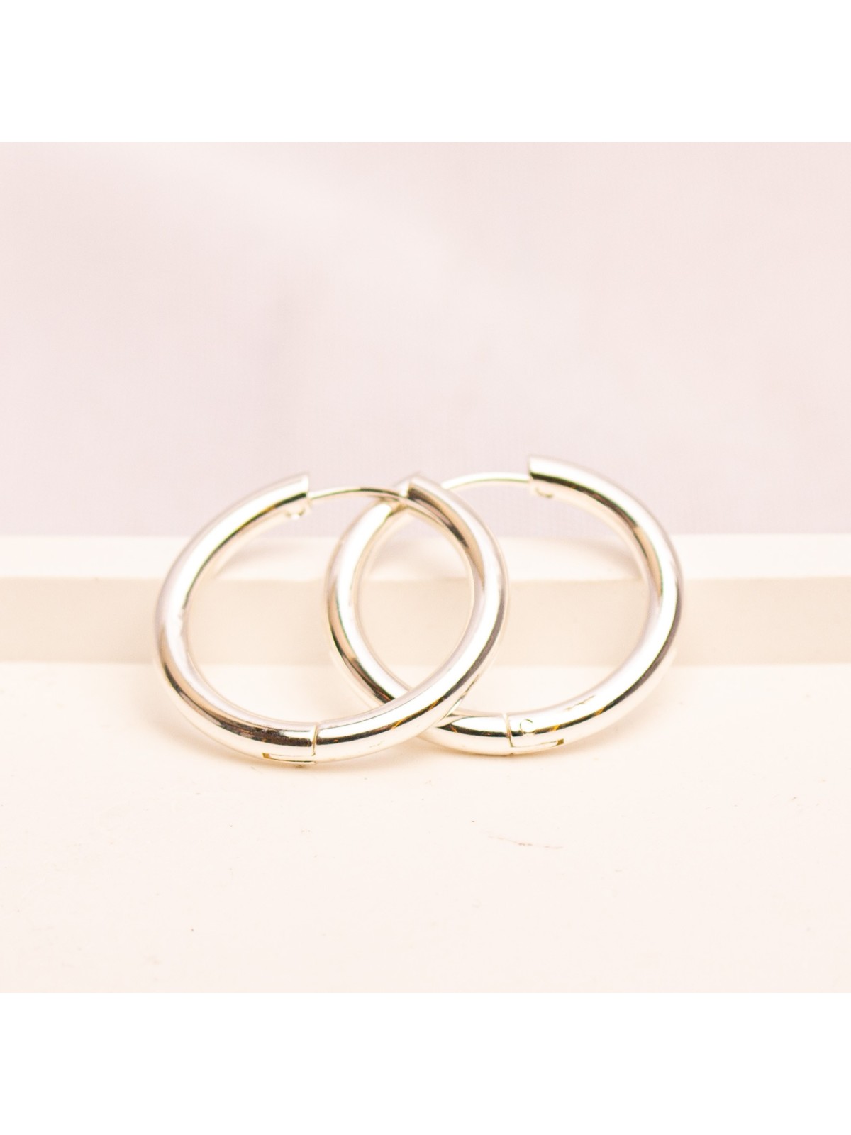 Aros Argolla De Acero Blanco SK375-PL