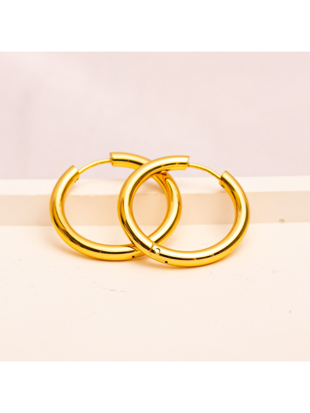 Aros Argolla De Acero Dorado SK375-OR
